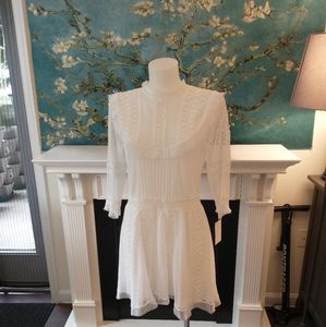 For Love and Lemons white lace 3/4 sleeve dress NWT size Large.